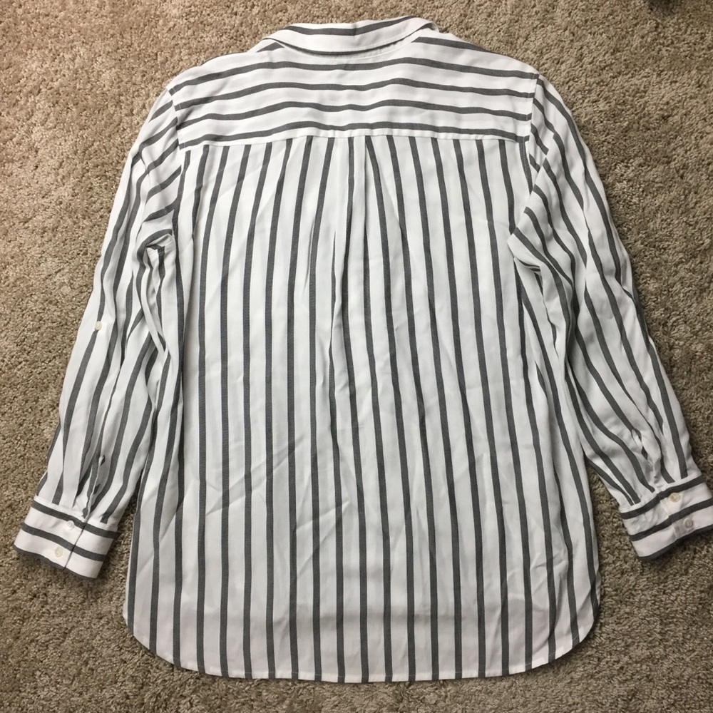 Vince Camuto Stripe Utility Button-Down Shirt Sz M - image 5